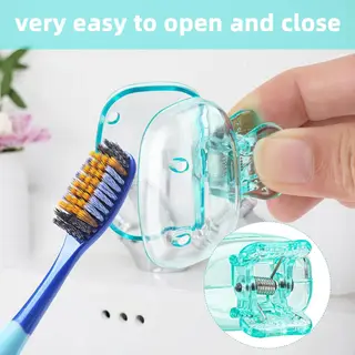 Toothbrush Head Covers, Portable Travel Toothbrush Protector Cases with Clip, Multicolor Plastic Hygiene Caps, 6 Pack