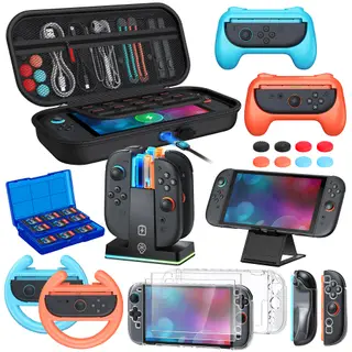 WAXITY [Charge Inside] Switch 2 Case Accessories Bundle for Nintendo 2025