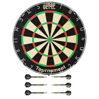 GetUp Tournament Dartboard Includes 6x18g Steel Darts