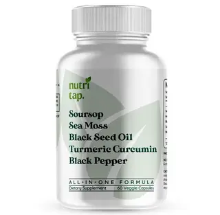 Nutritap - Soursop, Sea Moss, Black Seed Oil & Turmeric- 60 Veggie Capsules