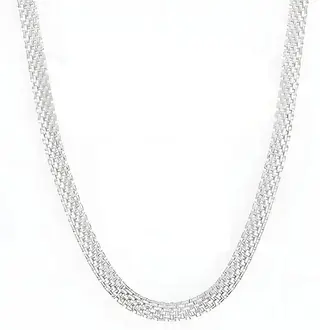 Stainless Steel Gifts Unisex 60cm Flat Mesh Necklace Chain
