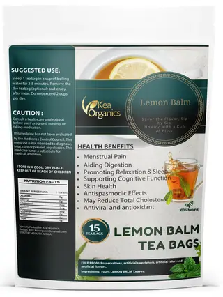 Kea Organics - Lemon Balm Tea bags - 15 Tea bags