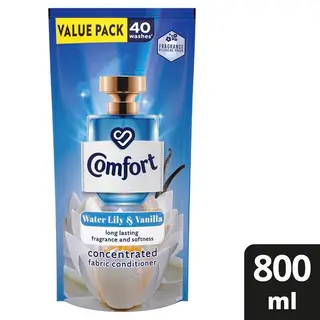 Comfort WaterLily&Vanilla Concentrated Laundry Fabric Softener Refill 800ml