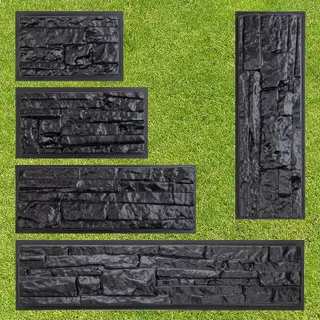 BETONEX 5 pcs ABS 2mm Plastic Molds for Concrete Plaster Wall Stone