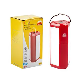 Radiant - Rechargeable 3-Sided Lantern Red LED 6w 6500K