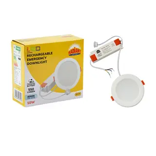 Radiant - Rechargeable Emergency Downlight White LED 10w 4000K