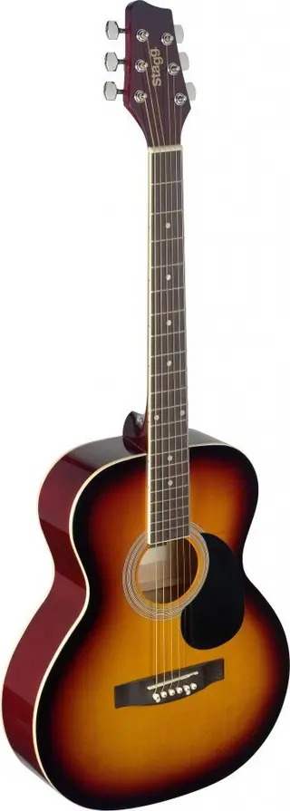 STAGG Auditorium Steel String Acoustic Guitar - Sunburst Brown