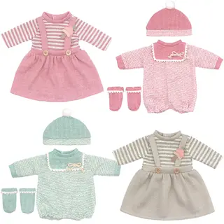 ZITA ELEMENT 4 Pack Baby Doll Clothes for 14-18 Inch Dolls | Total 8 Pcs Dress-up Kit; Long Sleeve Dresses, Jumpsuits