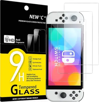 NEW'C 3 Pack Designed for Nintendo Switch (modèle OLED) Screen Protector Tempered Glass – swit2 7.9 inches – Transparent