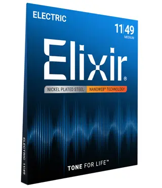 Elixir 12102 Nickel Plated Steel Nanoweb Coated Medium Gauge Electric Guitar String