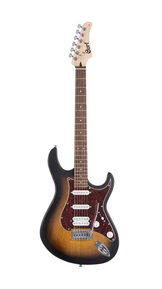 Cort 6 String Solid-Body Electric Guitar with Gig Bag, Sunburst