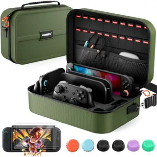 COOWPS Switch 2 Case Bundle for Nintendo Switch 2, with 6Pcs Thumb Grips