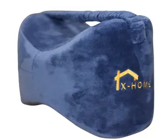 X-HOME Thigh Knee & Ankle Support Pillow with Leg Strap - 100% Memory Foam - Navy Blue