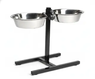 22cm Raised Dog Bowl Stand with Stainless Steel Bowls for Dogs