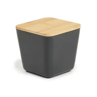 George & Mason - Black Bamboo Fibre Storage Canister - Small