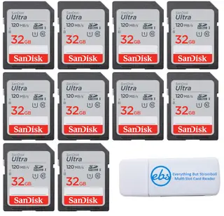 SanDisk 32GB SD Ultra Memory Card 10 Pack Works with Bushnell Trail Cameras | For Stealth P, Stealth X