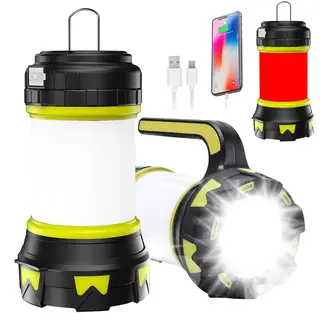 Camping Lantern, Outdoor Led Camping Lantern, Rechargeable Flashlights with 1000LM, 6 Modes, High Power Bank