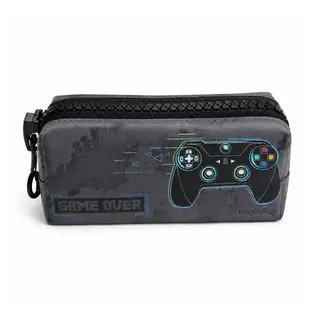 BuyAbility Over-sized Zip Grey Game Over Pencil Case