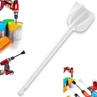 White Helix Paint Mixer Drill Attachment
