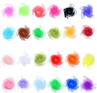 Dance Sensory Scarves 24 Pack, Juggling Scarf Baby Toddler 60x60cm | Chiffon Nylon Movement Squares