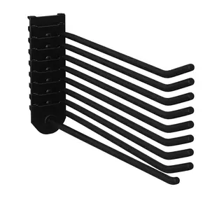 CLIP-FIT Pegboard Galvanized Long Hooks | Pack of 10 - Black