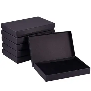 BENECREAT 6 Pack Black Necklace Ring Gift Box 20x13x3cm Rectangle