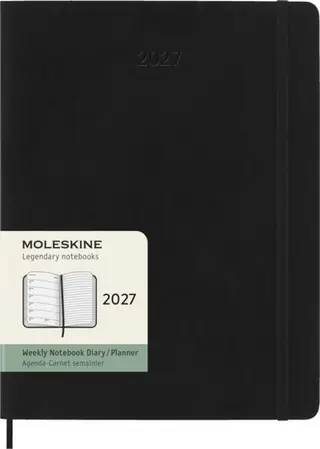 2027 12m Black X Large Weekly Notebook Soft