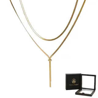 Gold Drawstring Tassel Long Necklace For Women-Snake Chain Jewelry Gift