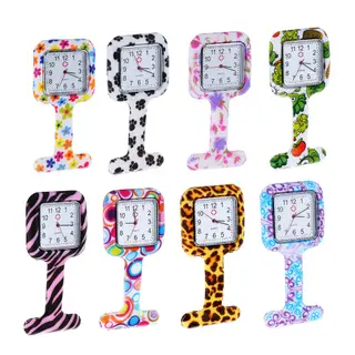 Square Silicone Nurse Doctor Wholesale Pin-on Brooch Watch Pocket Watches (8 Pack)