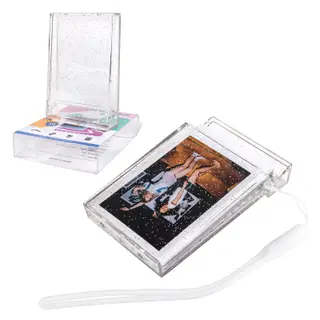 2 Pack - 2x3 Mini Photo Case, Clear Glitter Case for Instax Mini Film
