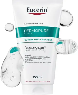 Eucerin DERMOPURE CLINICAL Correcting Cleansing Gel for Blemishes & Acne-prone skin, 150 ml