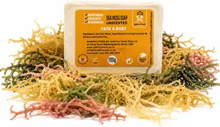 Unscented Sea Moss Soap, White, 100g, Natural Mineral-Rich Body Soap for Sensitive Skin, Hydrating & Healing