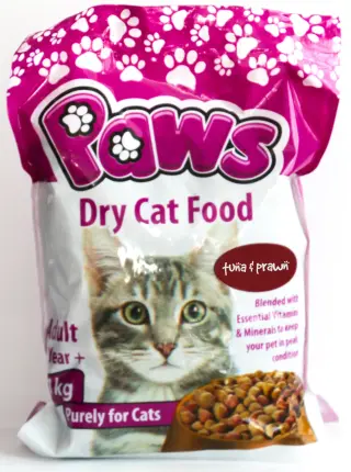 PAWS Dry Cat Food Tuna & Prawn Bags 1kg