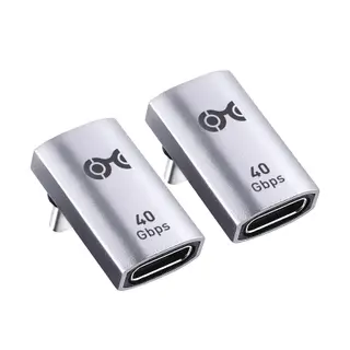 Cable Matters 2-Pack 40Gbps Right Angle USB C Adapter with 240W PD (90 Degree USB C Adapter) in Black - Thunderbolt 4, Thunderbolt 3, USB 4 Port Compatible with iPhone 15, iPad Pro, Steam Deck