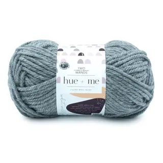 Lion Brand Hue + Me Yarn for Knitting, Crocheting, and Crafting, Bulky and Thick, Soft Acrylic and Wool Yarn, Cement, (1-Pack)