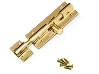 Barrel Bolt Brass 4 In 100mm + Screws Dj