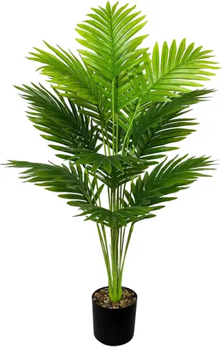 Artificial Palm Tree Faux Silk Plant in Pot for Home Office Living Room Bedroom Stairs Foyer Modern Decor Indoor Outdoor Lifelike Fake Potted Housewarming Gifts (80cm Green Palm)