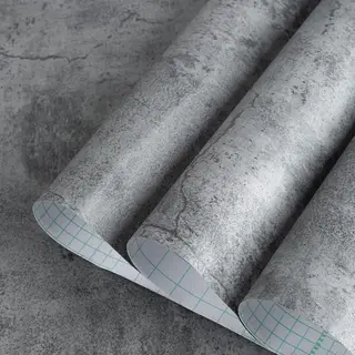 Gray Concrete Contact Paper Matte Thick Textured Grey Cement Wallpaper Peel Stick Countertop Contact Paper Removable Waterproof Adhesive Industrial Style Wall Sticker Kitchen Table Vinyl Wrap