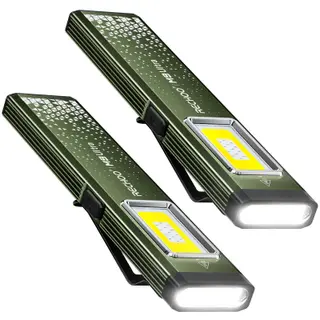 RECHOO Rechargeable Flashlights High Lumens 2Pack, Magnetic EDC Flashlight with Clip, 8 Modes Powerful Pocket LED Flashlight, Waterproof Portable Flat Flashlights for Home Camping Emergency