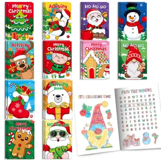 BenLouis 72 Pack Christmas Mini Activity Books Bulk for Kids Party Favors | Christmas party favors, Xmas birthday goodie bag stuffer, holiday classroom travel activities gifts, for kids