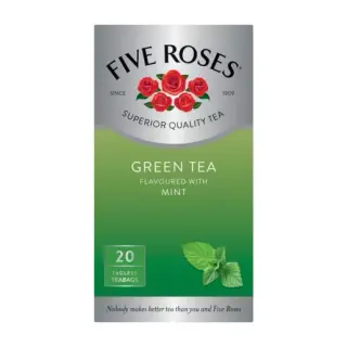 FIVE ROSES Green Tea & Mint Tagless Teabags 20s