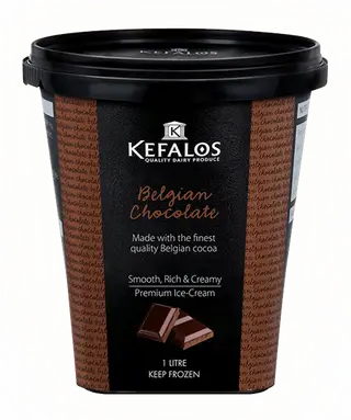 Kefalos Premium Belgian Chocolate Ice Cream 1L