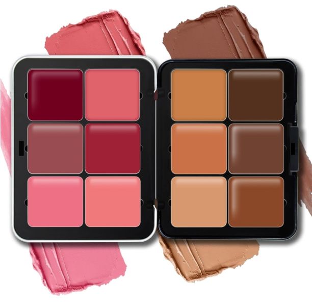 12 Colors, Long Wearing, Smudge Proof Cream Blush and Concealer Palette