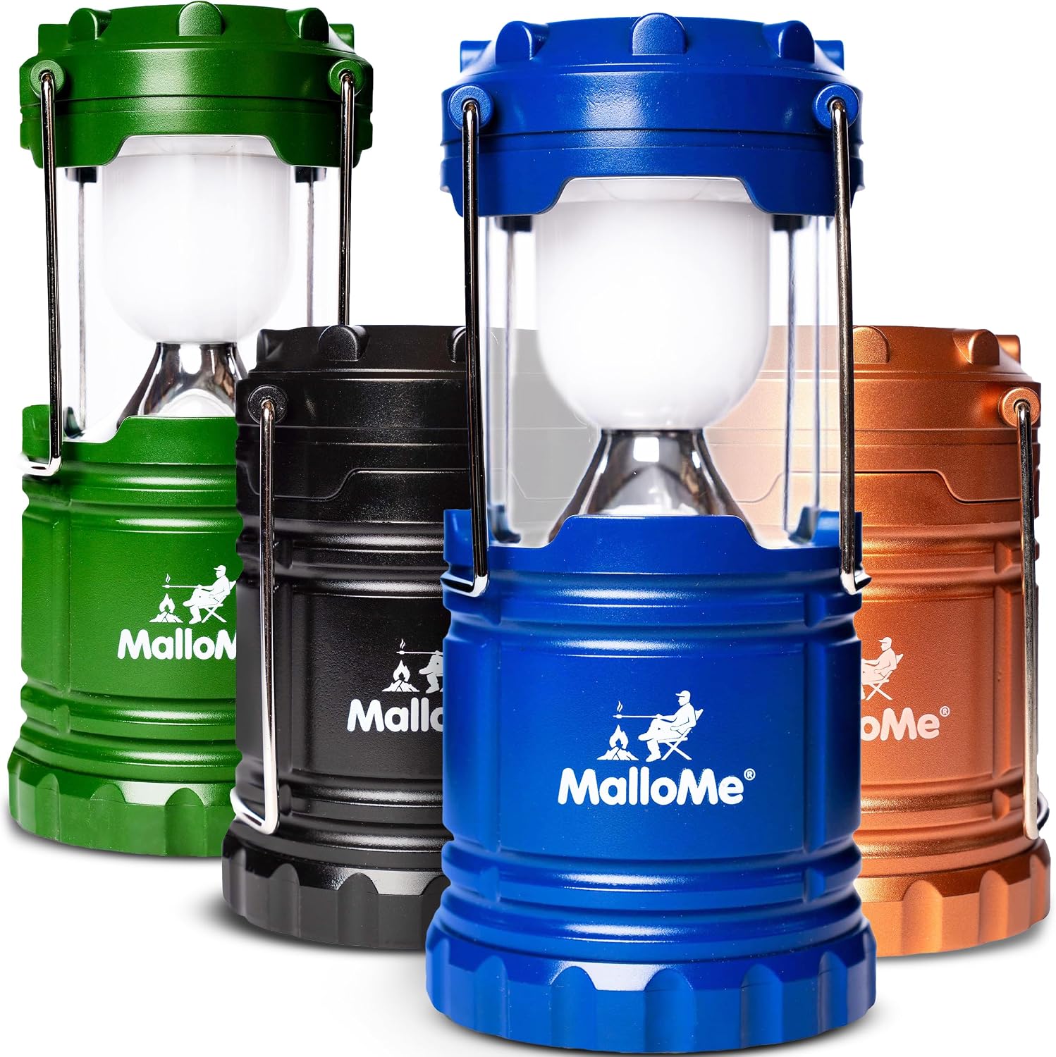 MalloMe Camping Lantern Multicolor 4 Pack Lanterns for Power Outages