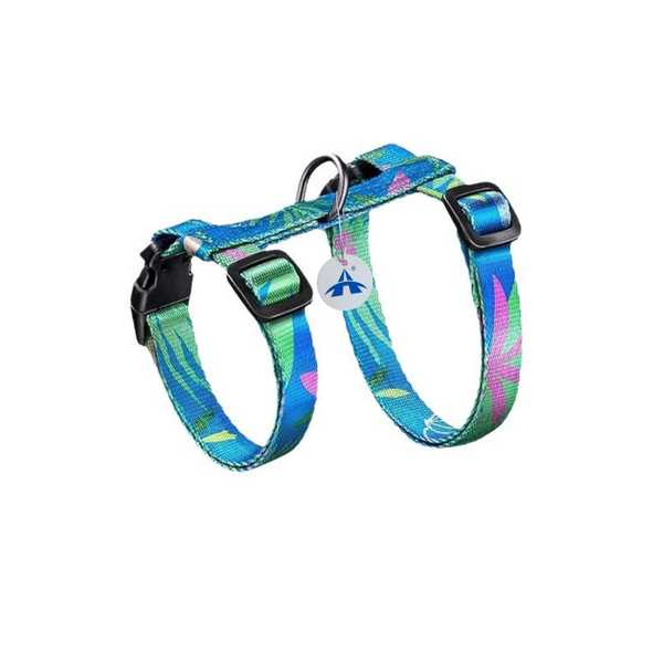 ALANES Cat Collar Escape Proof Adjustable Cat Harness-Hawaii Green