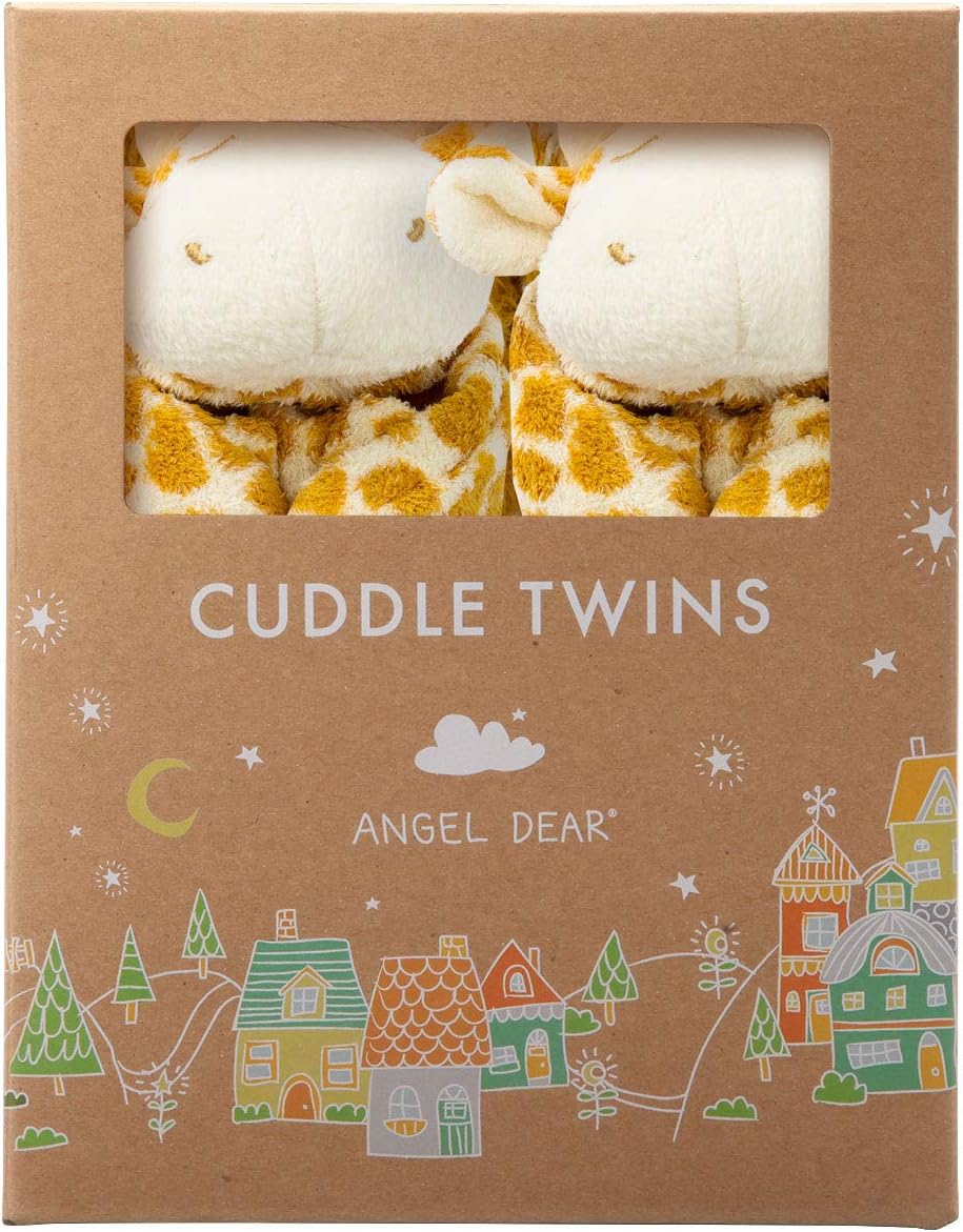 Angel Dear - Brown Giraffe, Cuddle Twins Blankie Set, 2 Count (Pack of 1)