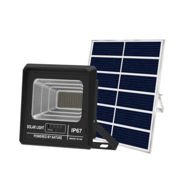 EL - 200W Solar Flood Light with Remote & Panel, IP67 Outdoor