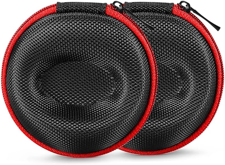 Pack of 2 Zipper Travel Watch Cases Single Watch Storage Boxes for Wristwatches and Smart Watches up to 50mm (Red)