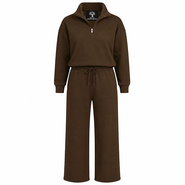 Secret Shield Chocolate Royale Lounge Brown Tracksuit Set - L
