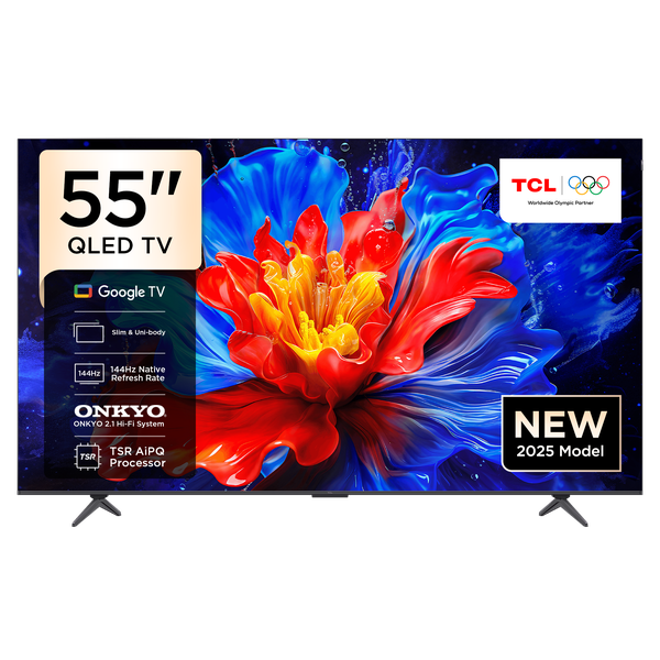 TCL 55" P8K 144Hz 4K QLED Google Smart TV with ONKYO 2.1